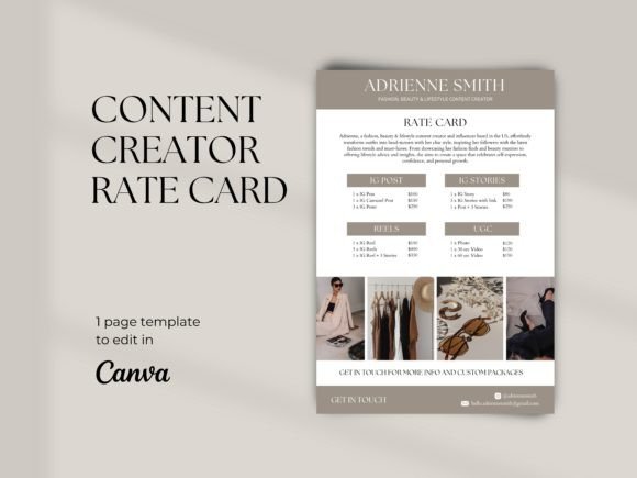 Download Content Creator Rate Card Template - Creator Collection