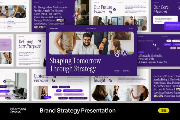 Download Purple Brand Strategy Google Slides - Brand strategy Collection