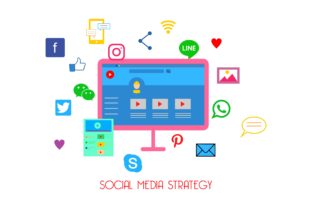 Download Flat Web Content Social Media Strategy - Premium Resources